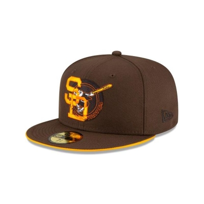 San Diego Padres Gorra | New Era MLB Double Logo 59fifty Fitted Cap Mexico - Marrom